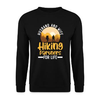 Hiking Couple Hiking Buddy Mountain Climbing Hiker - Unisex Sweatshirt - black - Front - Alina (178cm) & Michal (187cm)