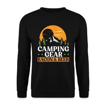 Camping Und Speck Fleisch Camp Camper Ich liebe Speck - Unisex Pullover - Schwarz - Vorne - Alina (178cm) & Michal (187cm)
