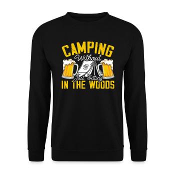 Camping Und Biertrinker Alkoholiker Camp Camper - Unisex Pullover - Schwarz - Vorne - Alina (178cm) & Michal (187cm)