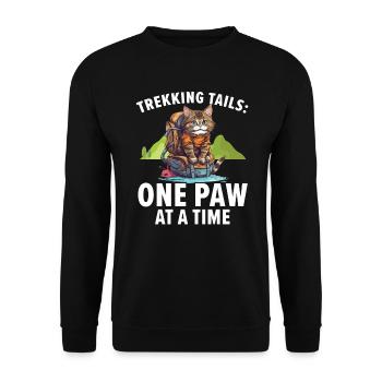 Hiking Cat Hiker Cat Owner Mountain Climbing Hiker - Unisex Sweatshirt - black - Front - Alina (178cm) & Michal (187cm)