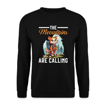 Hiking Cat Hiker Cat Owner Mountain Climbing Hiker - Unisex Sweatshirt - black - Front - Alina (178cm) & Michal (187cm)
