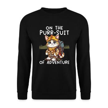 Hiking Cat Hiker Cat Owner Mountain Climbing Hiker - Unisex Sweatshirt - black - Front - Alina (178cm) & Michal (187cm)