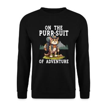Hiking Cat Hiker Cat Owner Mountain Climbing Hiker - Unisex Sweatshirt - black - Front - Alina (178cm) & Michal (187cm)