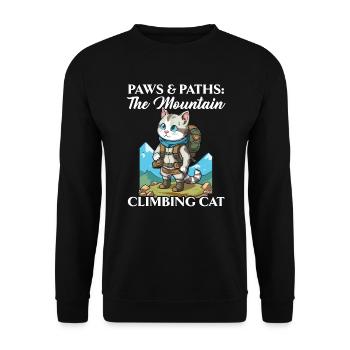 Hiking Cat Hiker Cat Owner Mountain Climbing Hiker - Unisex Sweatshirt - black - Front - Alina (178cm) & Michal (187cm)