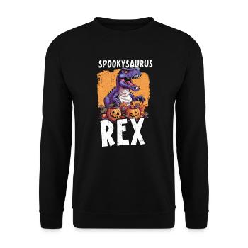 Dinosaur Halloween Trick Or Treat Dino Lover - Unisex Sweatshirt - black - Front - Alina (178cm) & Michal (187cm)