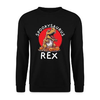 Dinosaur Halloween Trick Or Treat Dino Lover - Unisex Sweatshirt - black - Front - Alina (178cm) & Michal (187cm)