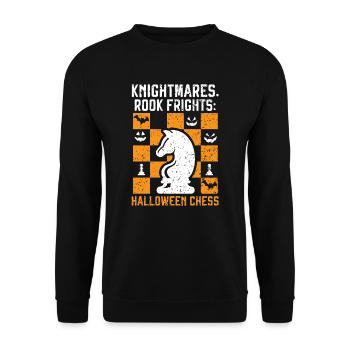 Chess Halloween Trick Or Treat Chess Board Game - Unisex Sweatshirt - black - Front - Alina (178cm) & Michal (187cm)