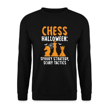 Chess Halloween Trick Or Treat Chess Board Game - Unisex Sweatshirt - black - Front - Alina (178cm) & Michal (187cm)