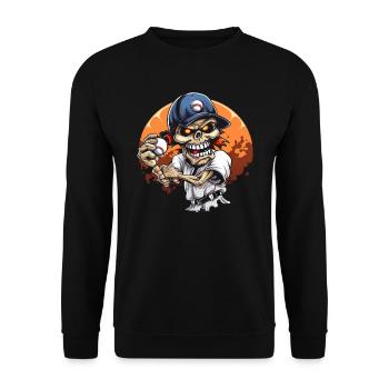 Baseball Halloween Trick Or Treat Baseball Player - Unisex Sweatshirt - black - Front - Alina (178cm) & Michal (187cm)