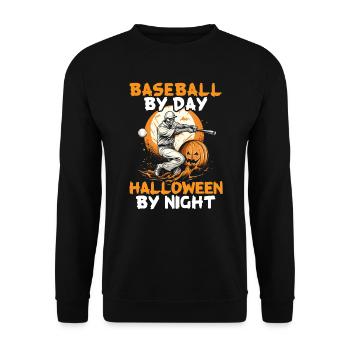 Baseball Halloween Trick Or Treat Baseball Player - Unisex Sweatshirt - black - Front - Alina (178cm) & Michal (187cm)