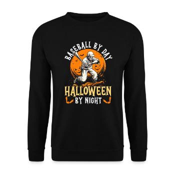 Baseball Halloween Trick Or Treat Baseball Player - Unisex Sweatshirt - black - Front - Alina (178cm) & Michal (187cm)