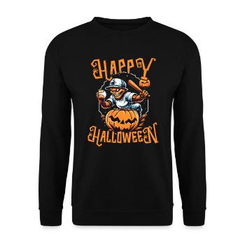 Baseball Halloween Trick Or Treat Baseball Player - Unisex Sweatshirt - black - Front - Alina (178cm) & Michal (187cm)