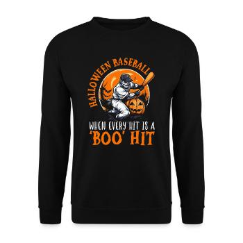 Baseball Halloween Trick Or Treat Baseball Player - Unisex Sweatshirt - black - Front - Alina (178cm) & Michal (187cm)