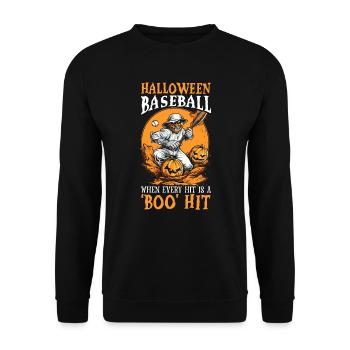 Baseball Halloween Trick Or Treat Baseball Player - Unisex Sweatshirt - black - Front - Alina (178cm) & Michal (187cm)