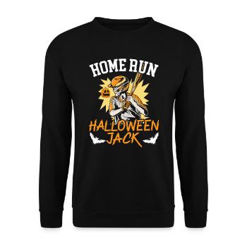 Baseball Halloween Trick Or Treat Baseball Player - Unisex Sweatshirt - black - Front - Alina (178cm) & Michal (187cm)