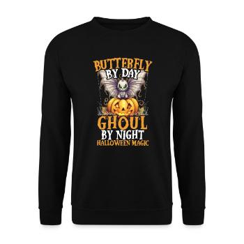 Butterfly Halloween Trick Or Treat Insect Lover - Unisex Sweatshirt - black - Front - Alina (178cm) & Michal (187cm)