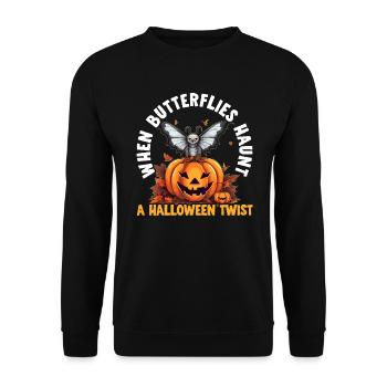 Butterfly Halloween Trick Or Treat Insect Lover - Unisex Sweatshirt - black - Front - Alina (178cm) & Michal (187cm)