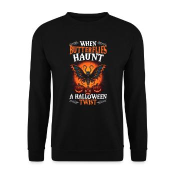 Butterfly Halloween Trick Or Treat Insect Lover - Unisex Sweatshirt - black - Front - Alina (178cm) & Michal (187cm)
