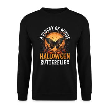 Butterfly Halloween Trick Or Treat Insect Lover - Unisex Sweatshirt - black - Front - Alina (178cm) & Michal (187cm)