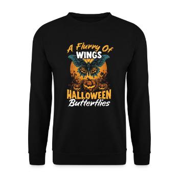 Butterfly Halloween Trick Or Treat Insect Lover - Unisex Sweatshirt - black - Front - Alina (178cm) & Michal (187cm)