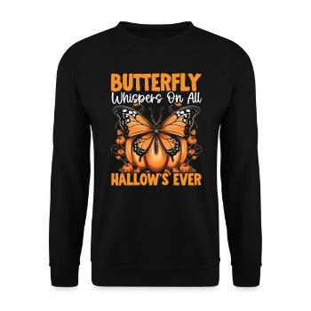 Butterfly Halloween Trick Or Treat Insect Lover - Unisex Sweatshirt - black - Front - Alina (178cm) & Michal (187cm)