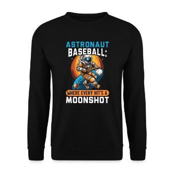 Baseball-Astronaut Baseballspieler im Weltraum - Unisex Pullover - Schwarz - Vorne - Alina (178cm) & Michal (187cm)