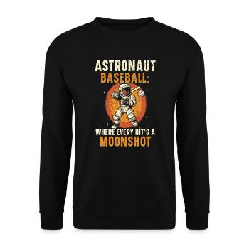 Baseball-Astronaut Baseballspieler im Weltraum - Unisex Pullover - Schwarz - Vorne - Alina (178cm) & Michal (187cm)