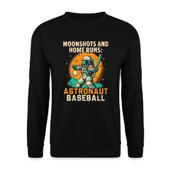 Baseball-Astronaut Baseballspieler im Weltraum - Unisex Pullover - Schwarz - Vorne - Alina (178cm) & Michal (187cm)