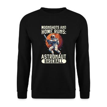Baseball-Astronaut Baseballspieler im Weltraum - Unisex Pullover - Schwarz - Vorne - Alina (178cm) & Michal (187cm)