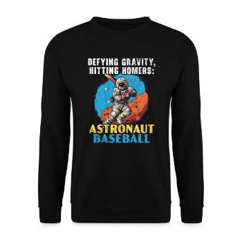 Baseball Astronaut Baseball Player Outerspace - Unisex Sweatshirt - black - Front - Alina (178cm) & Michal (187cm)
