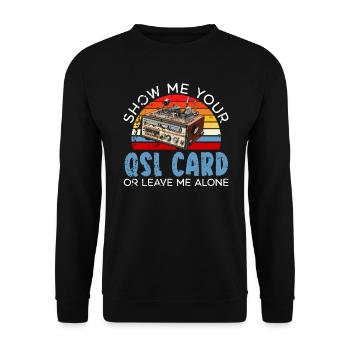 Amateurfunker Morsecode Radioaktivität - Unisex Pullover - Schwarz - Vorne - Alina (178cm) & Michal (187cm)