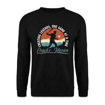 Entraîneur de baseball Joueur de baseball Sport d’équipe de baseball - Sweat-shirt Unisexe - noir - Devant - Alina (178cm) & Michal (187cm)