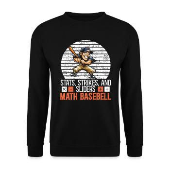 Baseball Mathe-Liebhaber Mathematiker Baseballspieler - Unisex Pullover - Schwarz - Vorne - Alina (178cm) & Michal (187cm)