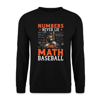 Baseball Mathe-Liebhaber Mathematiker Baseballspieler - Unisex Pullover - Schwarz - Vorne - Alina (178cm) & Michal (187cm)