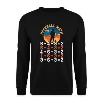 Baseball Mathe-Liebhaber Mathematiker Baseballspieler - Unisex Pullover - Schwarz - Vorne - Alina (178cm) & Michal (187cm)