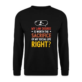 Juris Doctor Jurisprudence Law Attorney Lawyer - Unisex Sweatshirt - black - Front - Alina (178cm) & Michal (187cm)