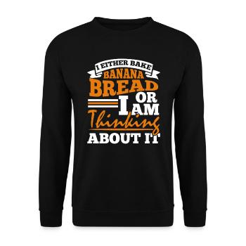 Pain aux bananes Baker Boulangerie Chef cuisinier Cuisiner - Sweat-shirt Unisexe - noir - Devant - Alina (178cm) & Michal (187cm)