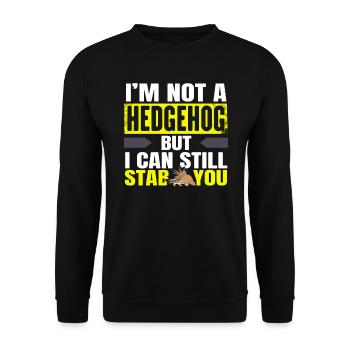 Porcupine Whisperer Animal Lover Rodent Pet Spine - Unisex Sweatshirt - black - Front - Alina (178cm) & Michal (187cm)