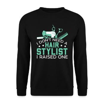 Coiffeur Coupe de cheveux Coiffeur Barbier Barbier - Sweat-shirt Unisexe - noir - Devant - Alina (178cm) & Michal (187cm)