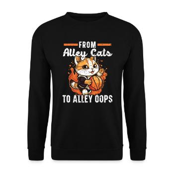 Basketball Cat Basketteur Joueur de basket-ball J’aime le basket-ball - Sweat-shirt Unisexe - noir - Devant - Alina (178cm) & Michal (187cm)