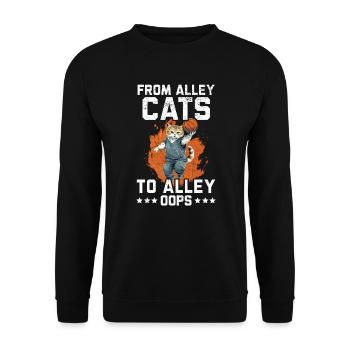 Basketball Cat Basketteur Joueur de basket-ball J’aime le basket-ball - Sweat-shirt Unisexe - noir - Devant - Alina (178cm) & Michal (187cm)