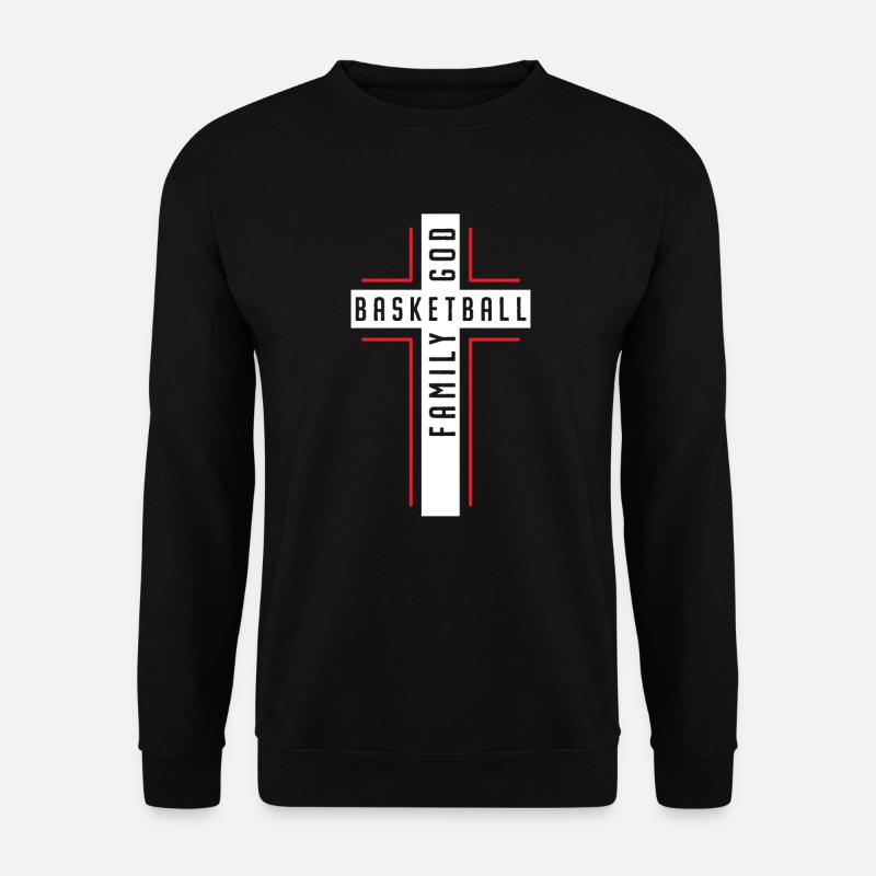 Basketball und Jesus Christus, christlicher Gläubiger - Unisex Pullover - Schwarz