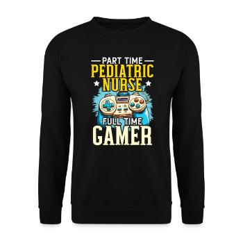 Gamer Nurse Video Game Player Gaming Nursing - Unisex Sweatshirt - black - Front - Alina (178cm) & Michal (187cm)