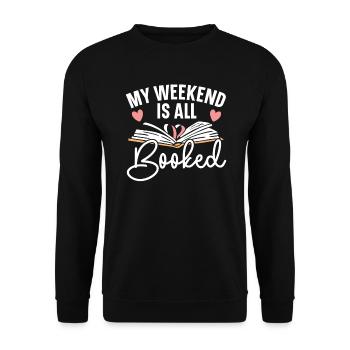 Book Lover Bookworm Reading Librarian Education - Unisex Sweatshirt - black - Front - Alina (178cm) & Michal (187cm)