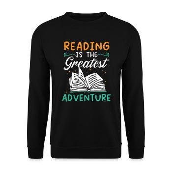 Book Lover Bookworm Reading Librarian Education - Unisex Sweatshirt - black - Front - Alina (178cm) & Michal (187cm)
