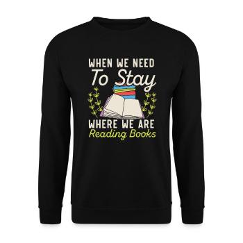 Buchliebhaber Bücherwurm Lesen Bibliothekarische Ausbildung - Unisex Pullover - Schwarz - Vorne - Alina (178cm) & Michal (187cm)