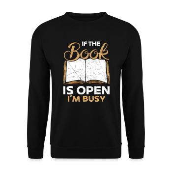 Book Lover Bookworm Reading Librarian Education - Unisex Sweatshirt - black - Front - Alina (178cm) & Michal (187cm)