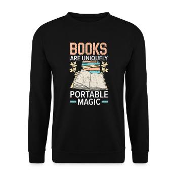Book Lover Bookworm Reading Librarian Education - Unisex Sweatshirt - black - Front - Alina (178cm) & Michal (187cm)