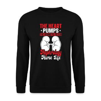 Nephrology Nurse Medical Job Medicine Nursing - Unisex Sweatshirt - black - Front - Alina (178cm) & Michal (187cm)