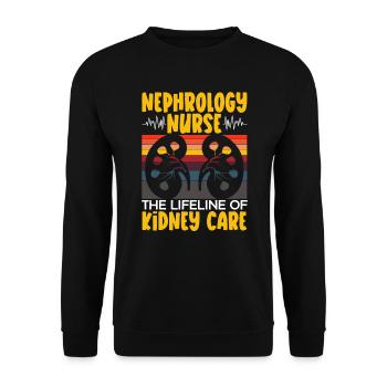Nephrology Nurse Medical Job Medicine Nursing - Unisex Sweatshirt - black - Front - Alina (178cm) & Michal (187cm)